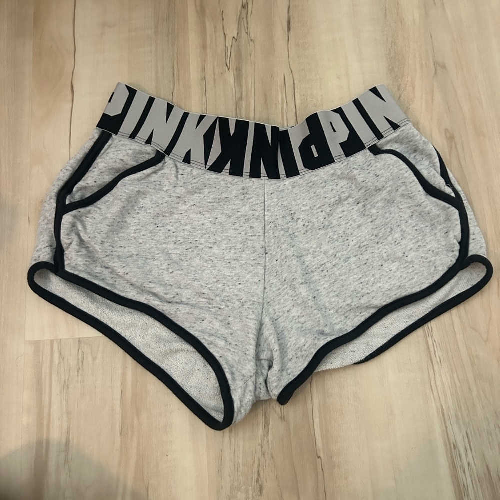 PINK heather gray lounge shorts